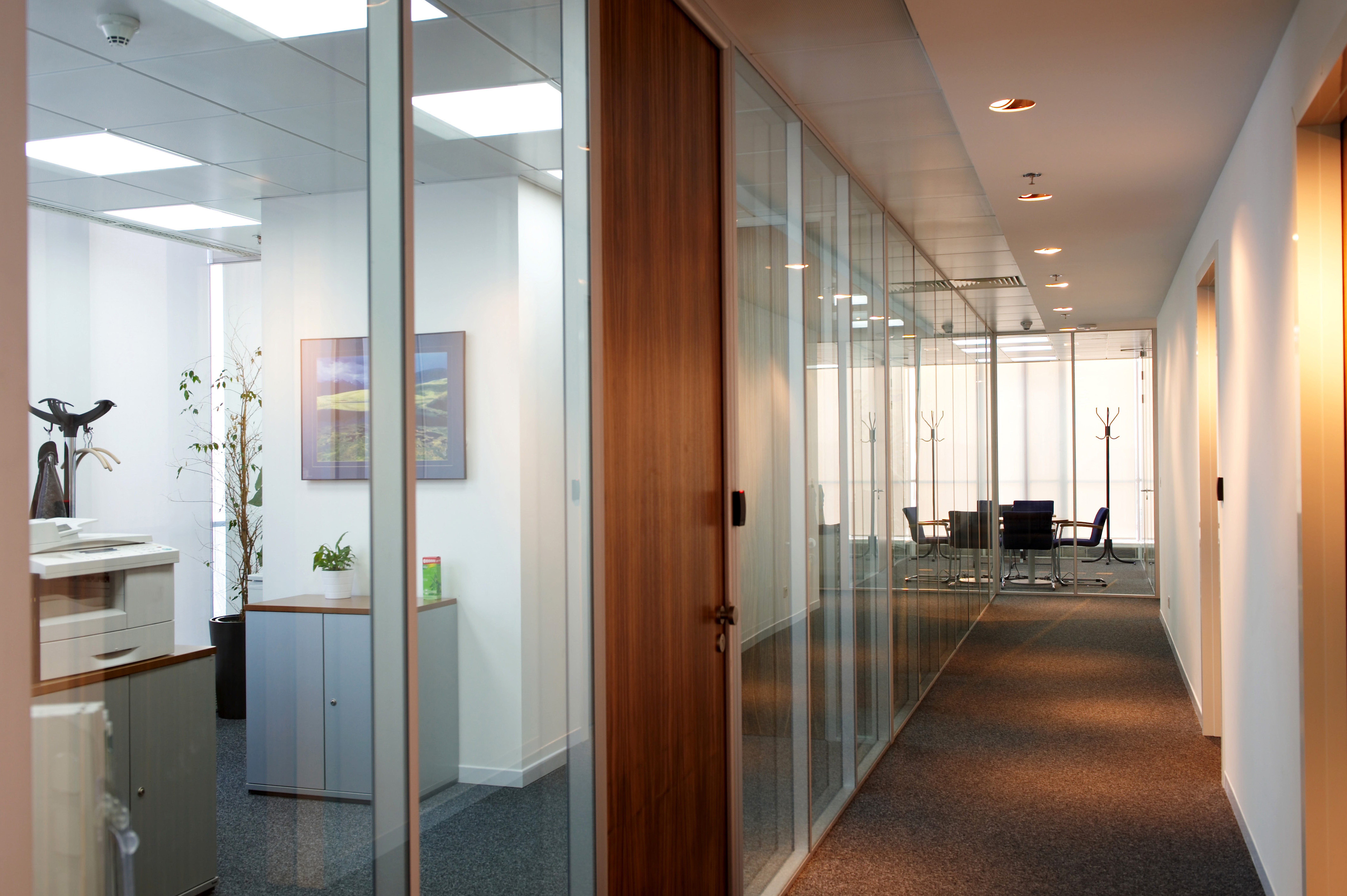 Walls and separators of glass sheet