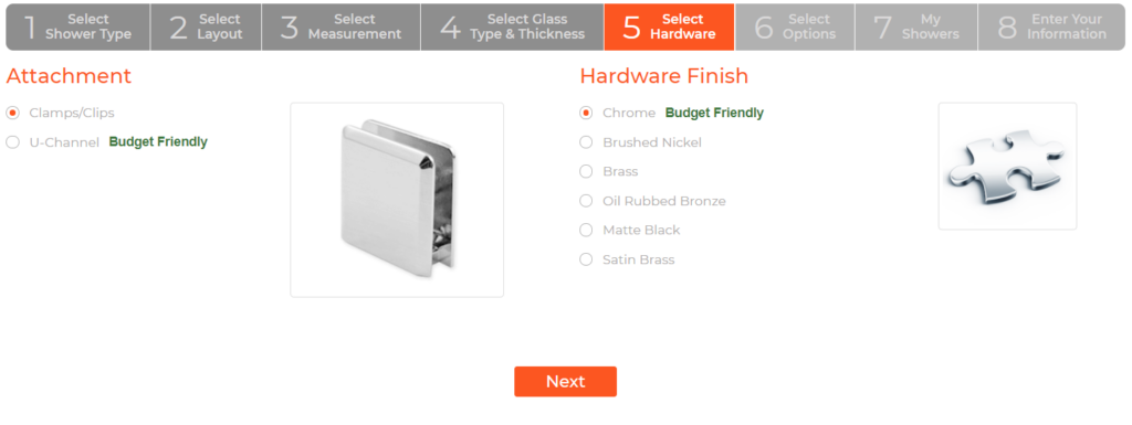 Hardware style and finish