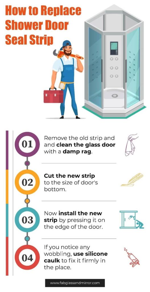 how to replace shower door seal strip