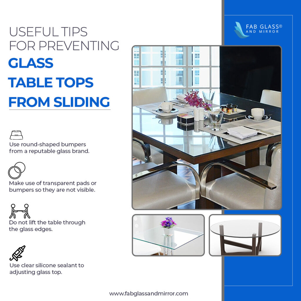 Useful Tips for Preventing Glass Table Tops from Sliding