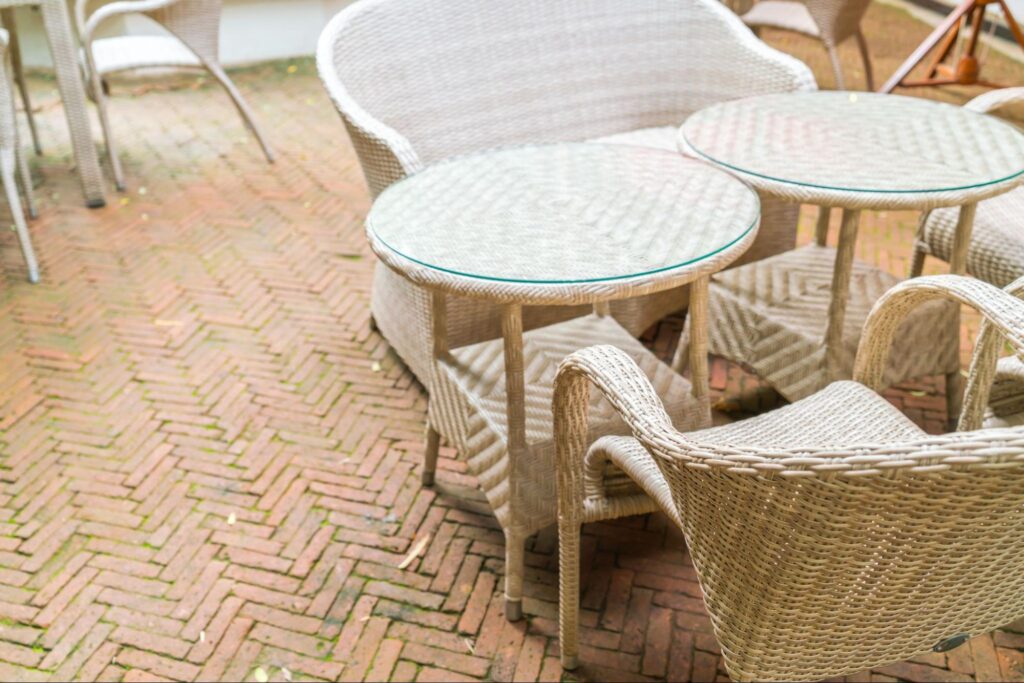 Picture of Wicker Glass Coffee Table