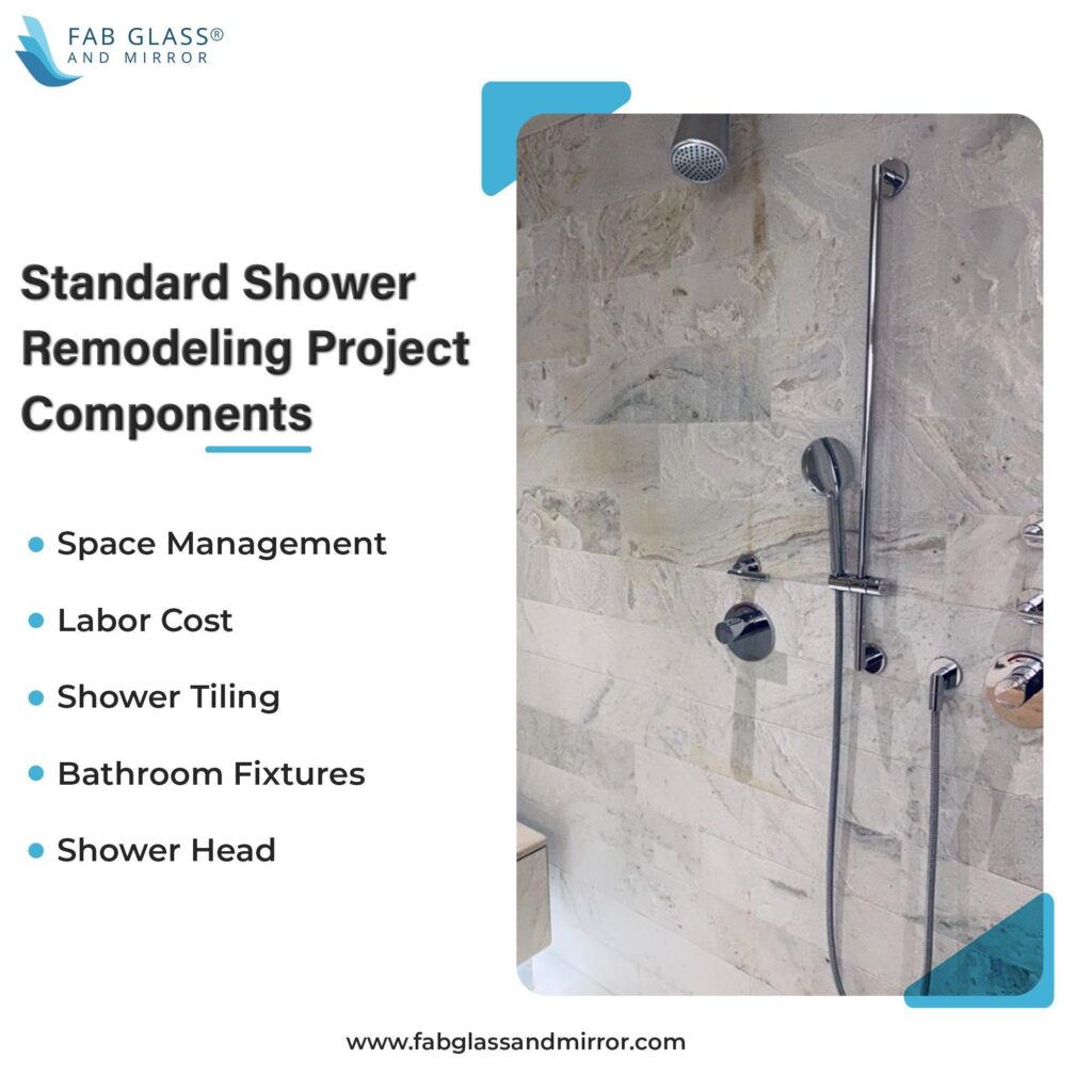 Shower remodeling project components