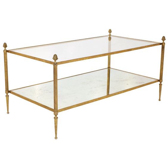 Brass glass coffee table