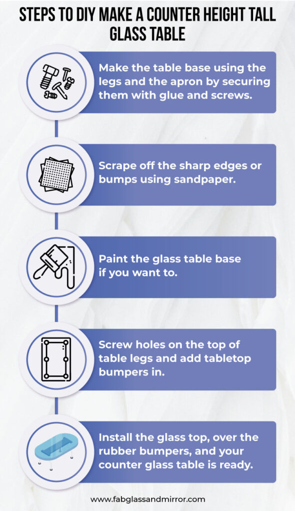 Steps to Make DIY Counter Height Tall Glass Table