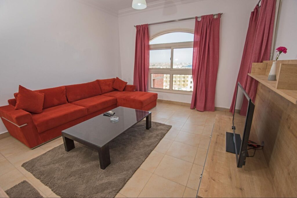 Wood glass coffee table with sofa