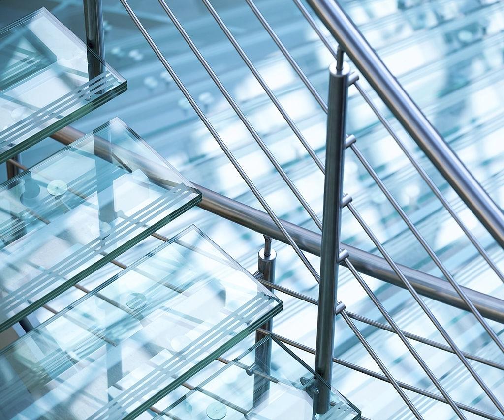 Stylish glass stairs