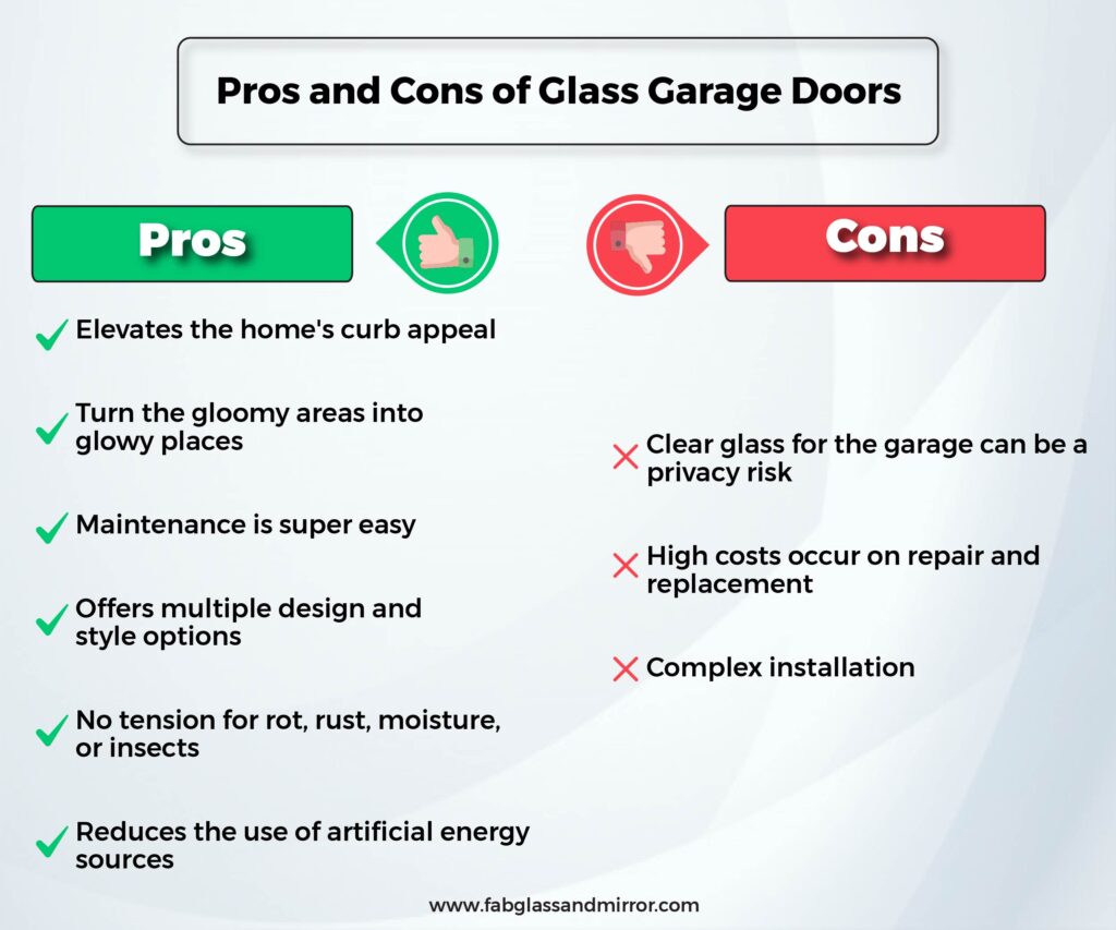 Pros and cons of glass garage doors