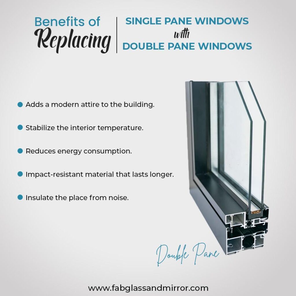 Benefits of replacing single pane windows with double pane windows
