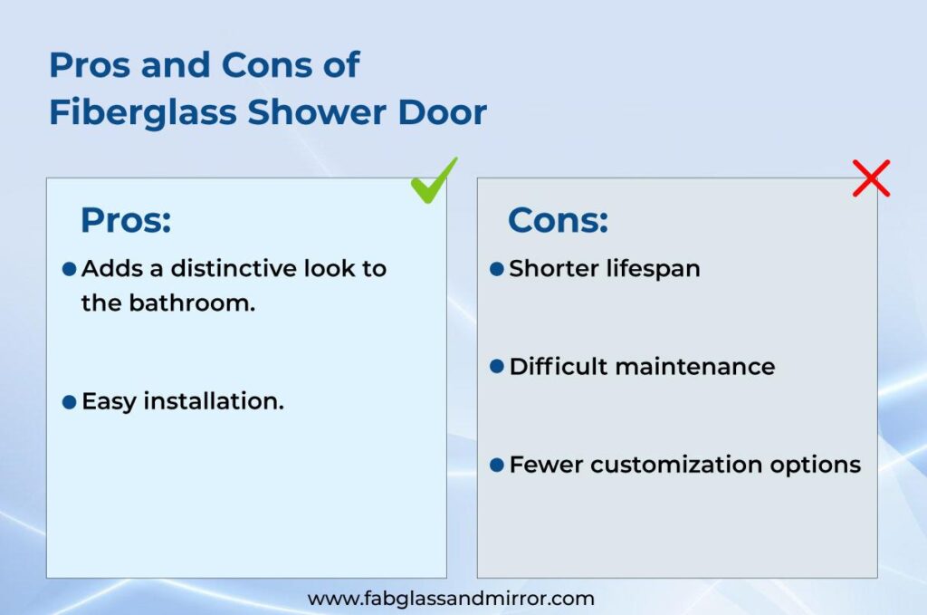 Pros and cons of fiberglass shower door