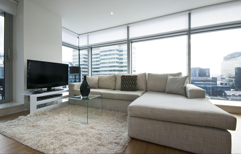 Picture window installed as exterior wall