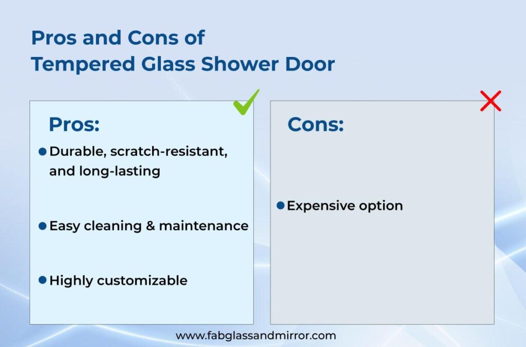 Pros and cons of tempered glass shower door