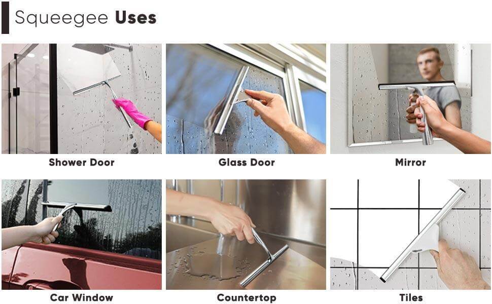 Small Squeegee For Shower Multi-Purpose Bathroom Window Squeegee For Window  Glass Shower Door Car Windshield Cleaning Tool