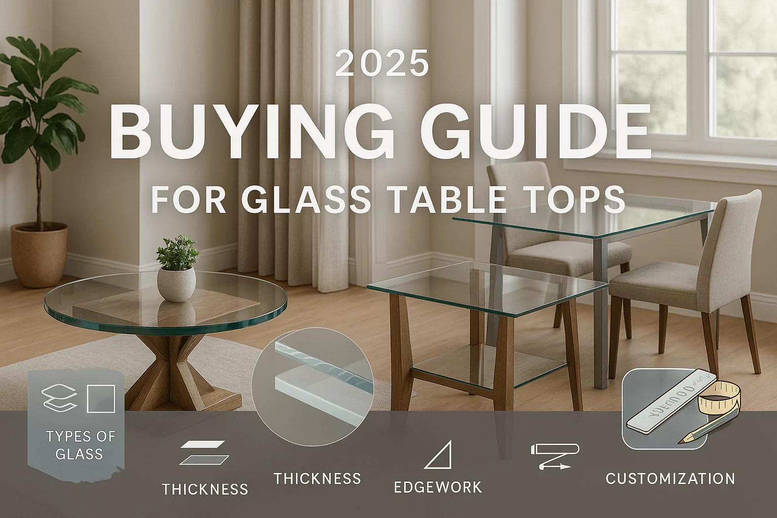 Buying Guide for Glass Table Tops – Types, Thickness & Custom Options