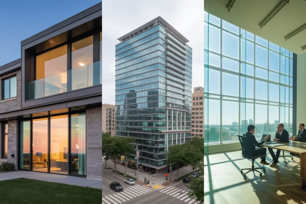 Three real-world projects showing insulated glass improving comfort, reducing noise, and lowering energy use.