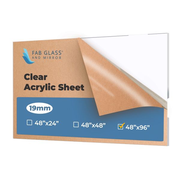 3/4 Inch Clear Acrylic Plexiglass Sheet – 48 × 96 in (4 × 8 ft)