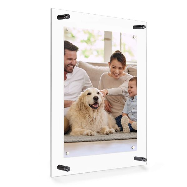 19 in. x 23 in. Rectangular Single Acrylic Picture Frame with Black Wall Mounted Magnet Best for 16