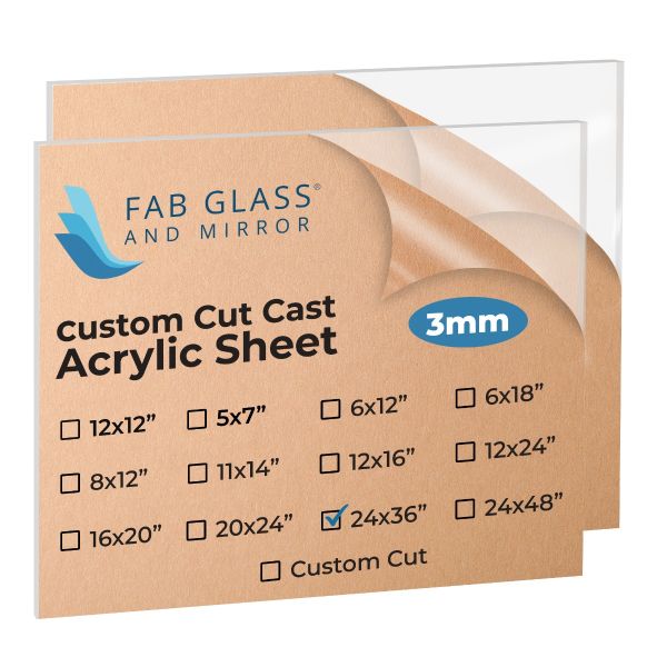 Pack of 2 Clear Acrylic Sheet 24