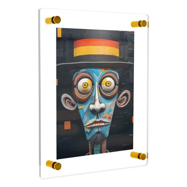 19 in. x 23 in. Rectangular Double Acrylic Picture Frame with Gold Wall Mounted Best for 16
