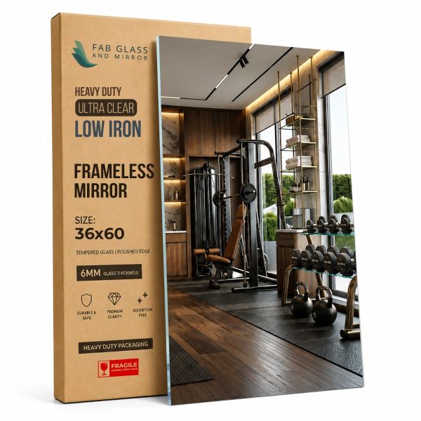 6MM Heavy-Duty Gym Mirror | 2× Thicker Than Standard Mirror | Shatter-Safe Tempered | Wall-Grip Safety Backing | Distortion-Free Ultra-Clear | Hardware Included | 30
