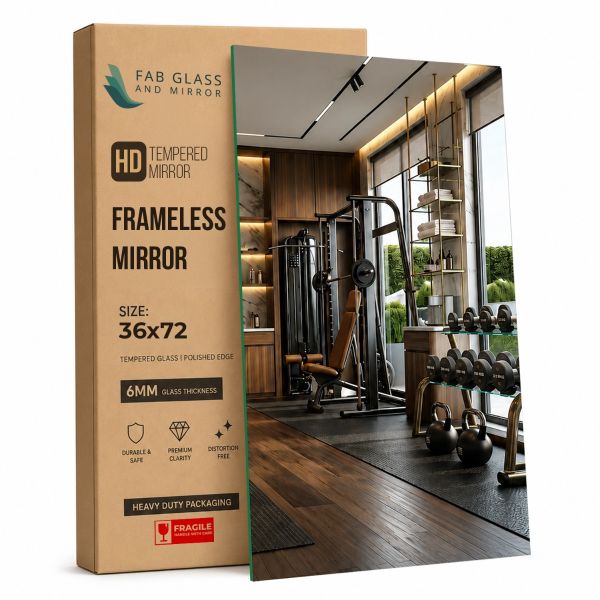 6MM Heavy-Duty Full-Length Gym Mirror | 2× Thicker Than Standard 3MM | Shatter-Safe Tempered Glass | Wall-Grip Safety Backing | Ultra-Clear No Tint | Hardware Included | 36