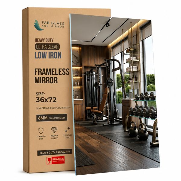 6MM Heavy-Duty Full-Length Gym Mirror | 2× Thicker Than Standard Mirror | Shatter-Safe Tempered| Wall-Grip Safety Backing | Ultra-Clear No Tint | Hardware Included | 36