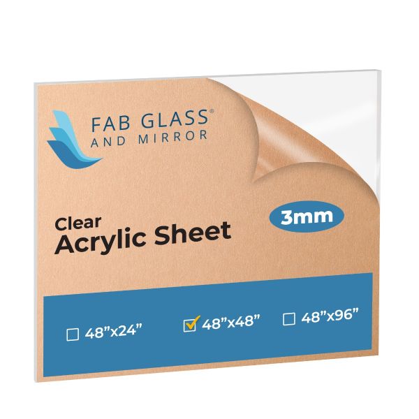 1/8 Inch Clear Acrylic Plexiglass Sheet – 48 × 48 in (4 × 4 ft)