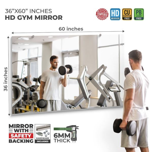 Hd Tempered Home Gym Mirror 1/4