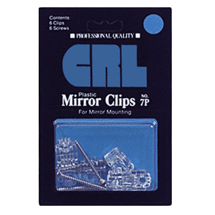 Standard Plastic Mirror Clip Display Pack, Clear Mirror Clips
