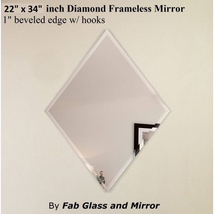 22 X 34 Inch Wavy Frameless Mirror 1, 16 X 60 Frameless Beveled Edge Door Mirror