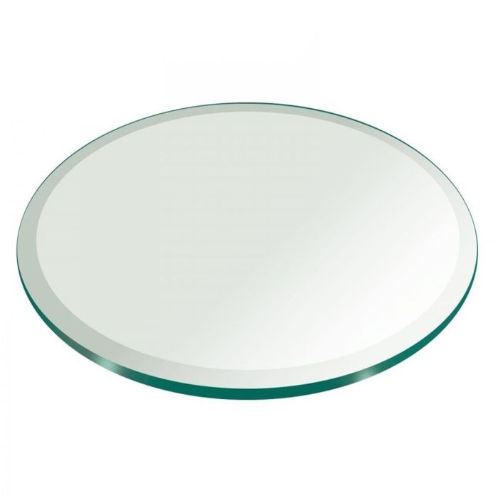 Round Beveled Edge Tempered Glass Table Top, 34 Inch Round Tempered Glass Table Top