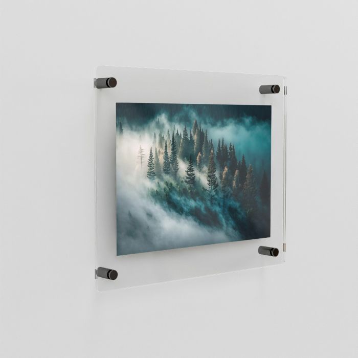 Rectangular Single Acrylic Picture Frame with Black Wall Mounted Magnet