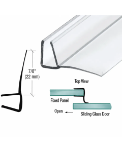 Shower Door Sweep Dual Durometer PVC Seal and Wipe for 1/4" Glass