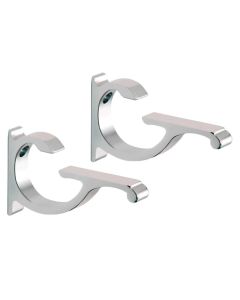 Chrome Designer Aluminum Shelf Bracket for 3/8" to 1/2" Glass Shelf