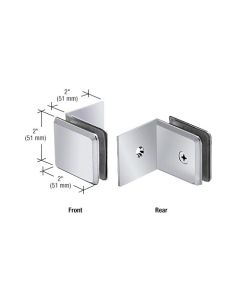 Fixed Panel Brushed Nickel Beveled Clamp With Large Leg 