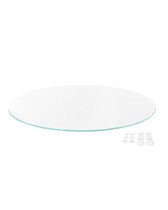 16 Inch Ultra Clear Round Glass Table Top, 1/4 Inch Thick, Flat Polished Edge for Small Coffee Table