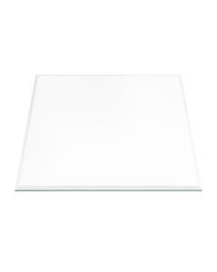18 Inch Clear Glass Square Table Top, 1/2 Inch Thick, Beveled Edge for Side or Coffee Tables