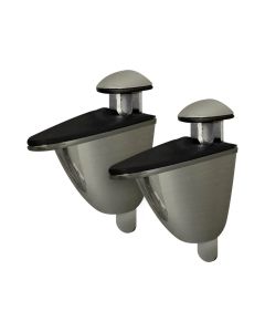 Peacock Brushed Nickel Heavy-Duty Adjustable Shelf Brackets Pair 12-24mm - (Small)
