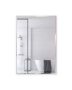 24"x36" Inch Rectangle Beveled Polish Frameless Wall Mirror with Hooks