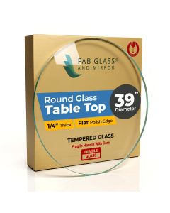 39 inch Clear Round Glass Table Top, 1/4 inch Thick, Flat Edge Polished for a Small Coffee Table top