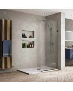 Single Fixed Shower Panel 36x72 Inch Safety Glass 3/8" Thick, Oil Rubbed Bronze Finish with EnduroShield Coating