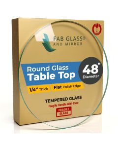 48 inch Clear Round Glass Table Top, 1/4 inch Thick, Flat Edge Polished for Coffee table