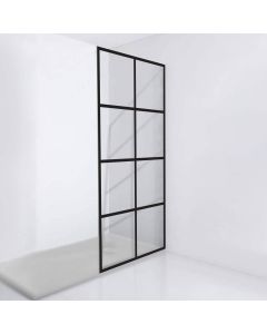 Madeira Series Grid Pattern Shower Screen with Enduro Shield Clear Tempered Glass