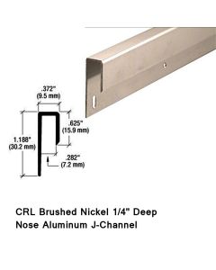 30 Inch CRL Brushed Nickel 1/4" Deep Nose Aluminum J-Channel