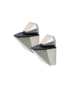Polished Adjustable Brushed Nickel Shelf Brackets Pair 3-24mm - (Small)