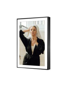 Rectangle Lighted LED Bathroom and Vanity Mirror 30 X 40 Inch Framed with Anti Fog, Adjustable Light Color and Dimmer Touch Sensors (Matte Black)