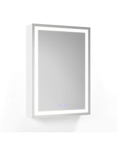 LED Mirror Medicine Cabinet 20" W X 28" H with 2 Adjustable Glass Shelves, Touch Sensor, Defogger, Light Color Dimmer (3000-6500K)