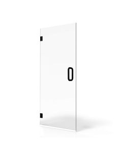 Hinged Shower Glass Door 28x75 Inch 3/8" (10mm) Clear Tempered Glass Matte Black Finish with Stain Resistant Glass Coating