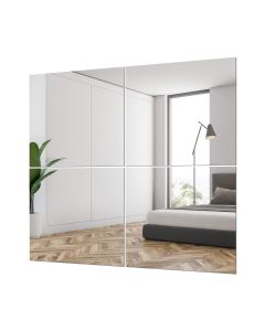 10x10 Mirror Tiles - Polished Edge Glass Squares for Wall Décor and DIY Projects (Pack of 4)