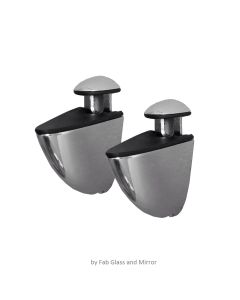 Peacock Chrome Shelf Brackets Pair 12-75mm Large 