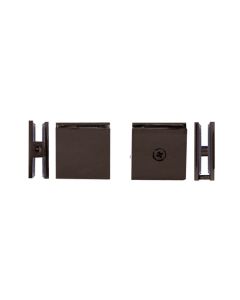 Square Wall Mount U-Clamp Hole for Fixed Glass Panel Brass Finish